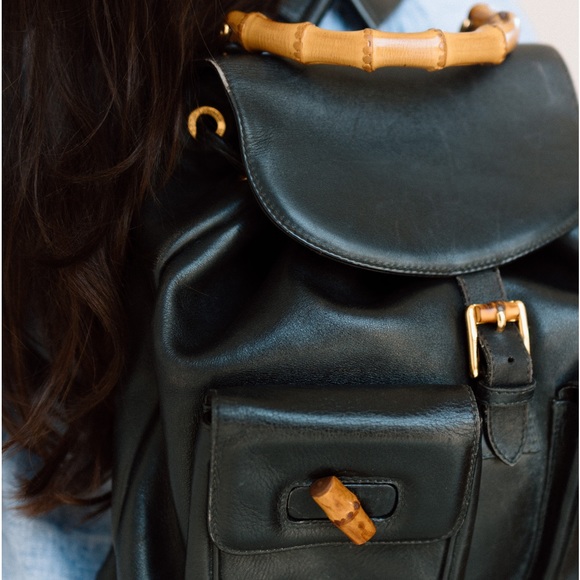 GUCCI Bamboo Leather Backpack - Picture 9 of 12
